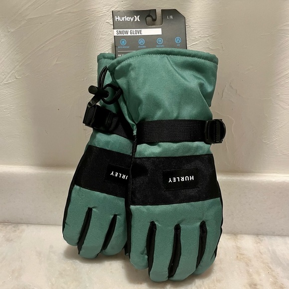NEW HURLEY - Men’s water resistant adjustable breathable grip Snow Gloves - Picture 10 of 13